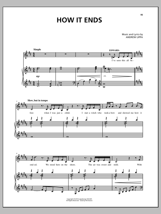 Andrew Lippa How It Ends sheet music notes and chords. Download Printable PDF.