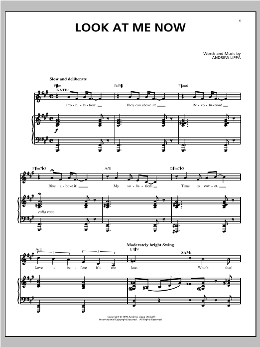 Andrew Lippa Look At Me Now sheet music notes and chords. Download Printable PDF.