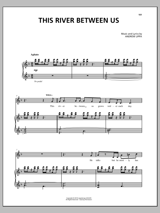 Andrew Lippa This River Between Us sheet music notes and chords. Download Printable PDF.