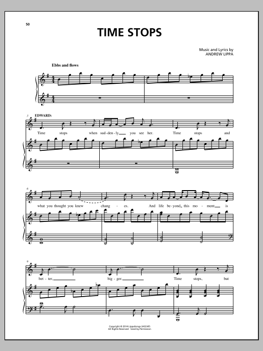 Andrew Lippa Time Stops sheet music notes and chords. Download Printable PDF.