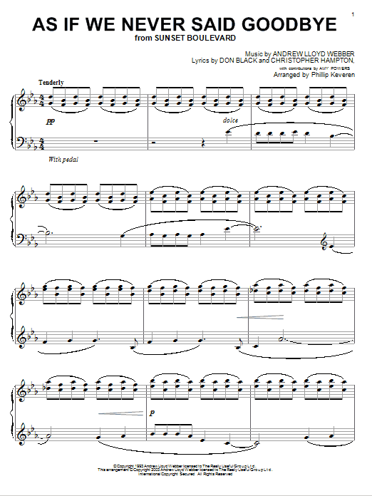 Andrew Lloyd Webber As If We Never Said Goodbye (from Sunset Boulevard) sheet music notes and chords. Download Printable PDF.