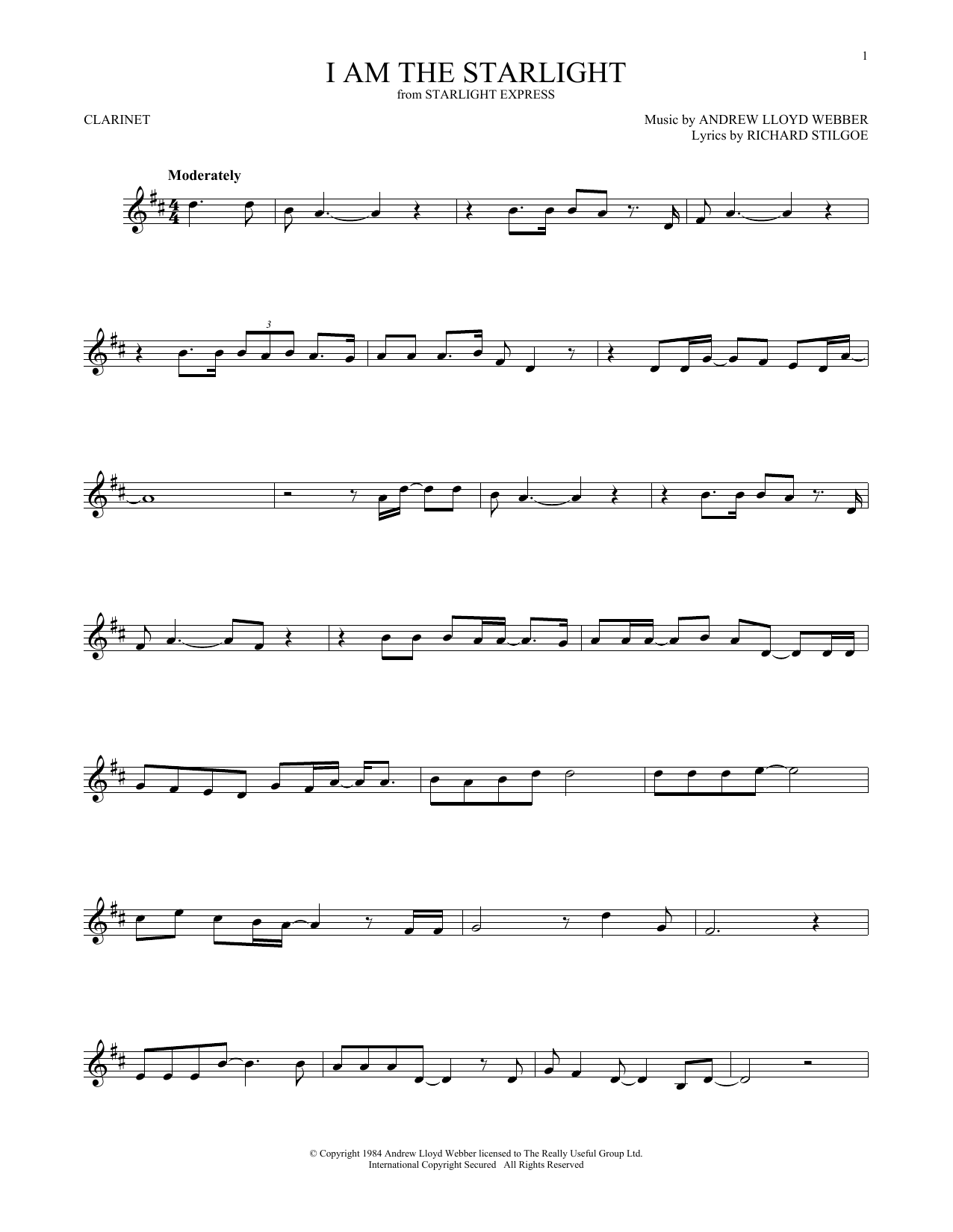 Andrew Lloyd Webber I Am The Starlight sheet music notes and chords. Download Printable PDF.