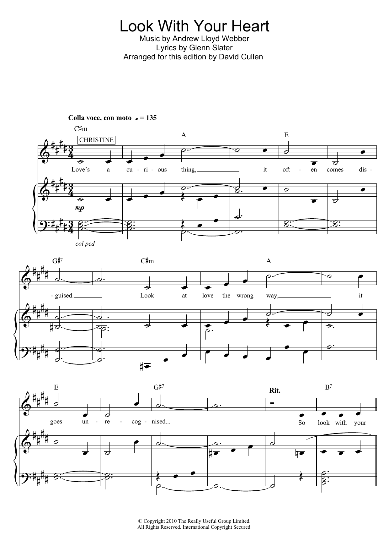 Andrew Lloyd Webber Look With Your Heart (from Love Never Dies) sheet music notes and chords. Download Printable PDF.