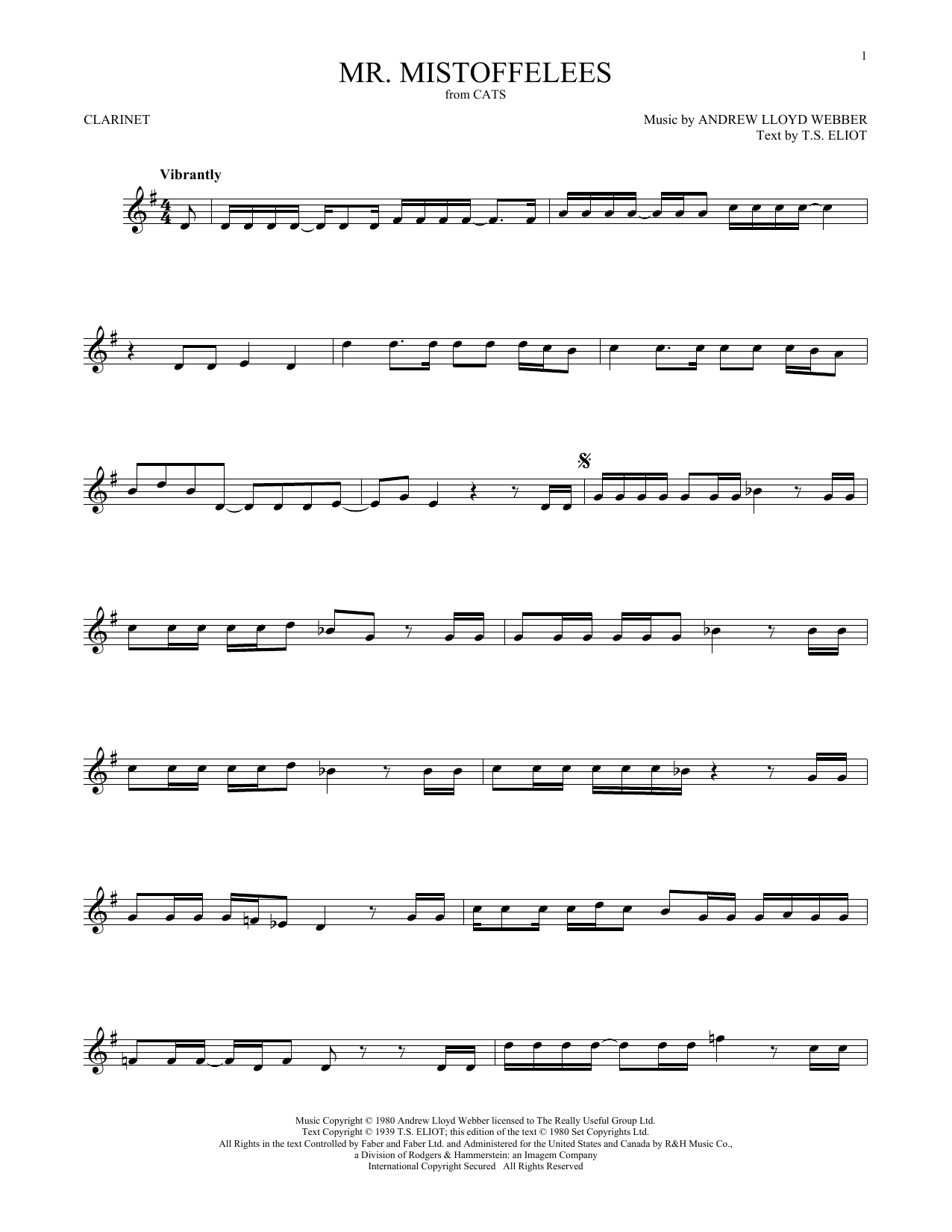 Andrew Lloyd Webber Mr. Mistoffelees (from Cats) sheet music notes and chords. Download Printable PDF.