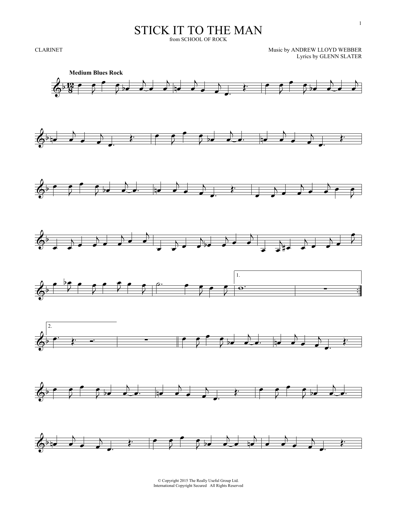 Andrew Lloyd Webber Stick It To The Man (from School of Rock: The Musical) sheet music notes and chords. Download Printable PDF.