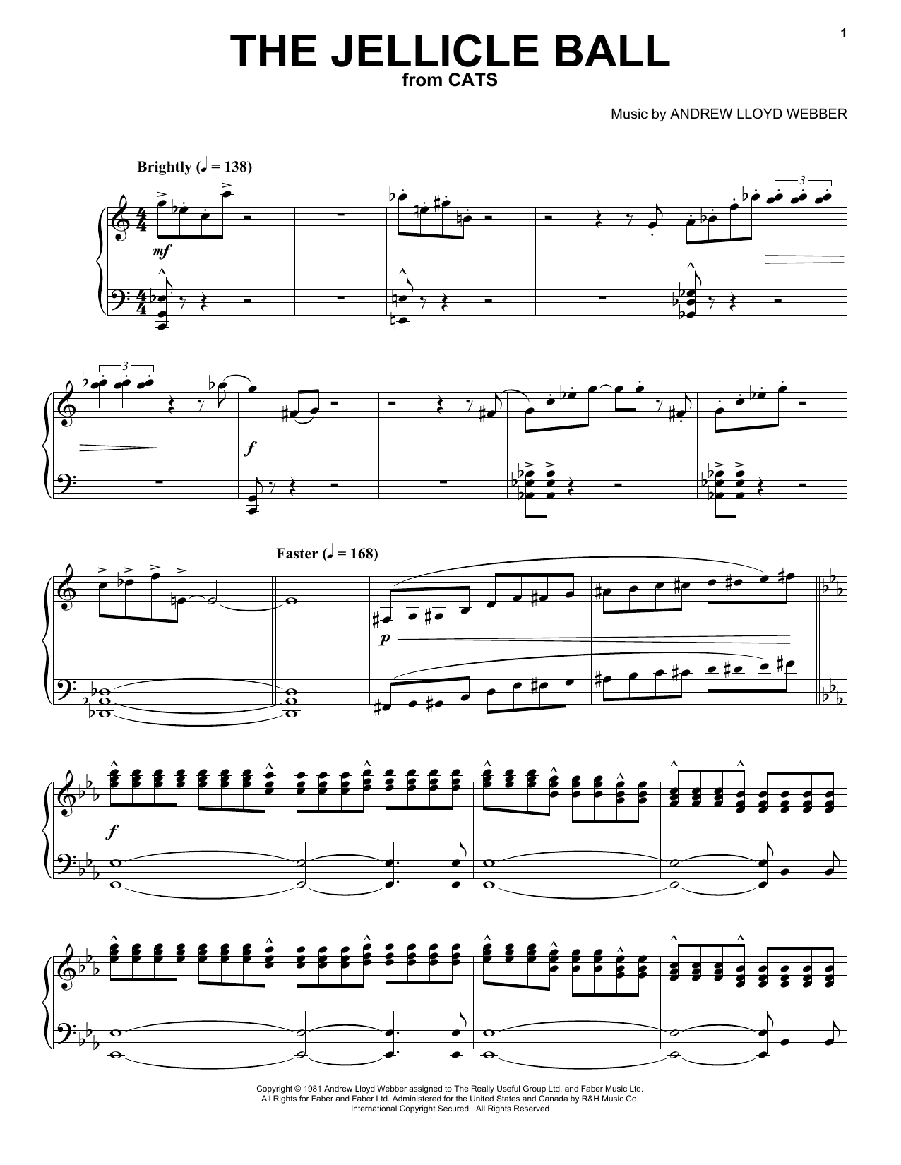 Learn to play Andrew Lloyd Webber The Jellicle Ball (from Cats) sheet music for Piano Solo in minutes. Price: 6.9900$ Andrew Lloyd Webber The Jellicle Ball (from Cats) sheet music notes and chords arranged for Piano Solo