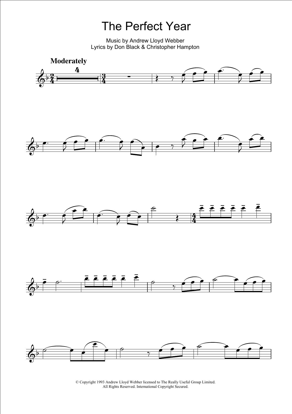 Andrew Lloyd Webber The Perfect Year (from Sunset Boulevard) sheet music notes and chords. Download Printable PDF.