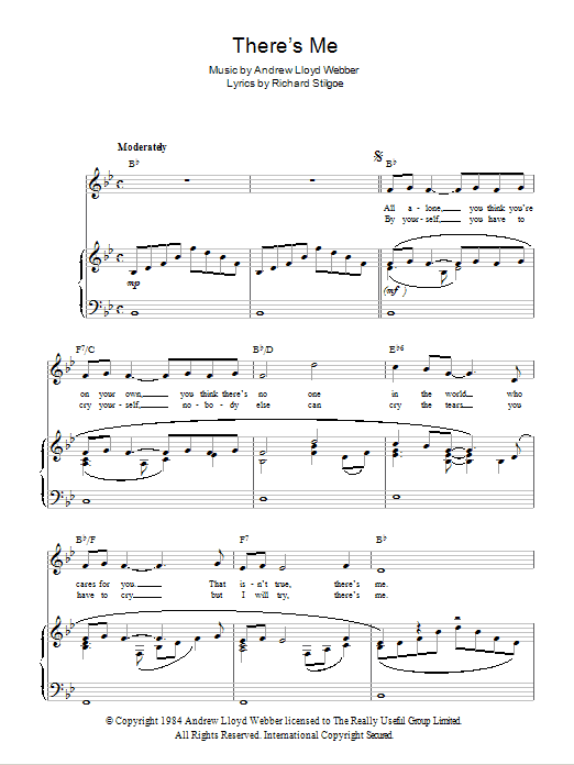 Andrew Lloyd Webber There's Me (from Starlight Express) sheet music notes and chords. Download Printable PDF.