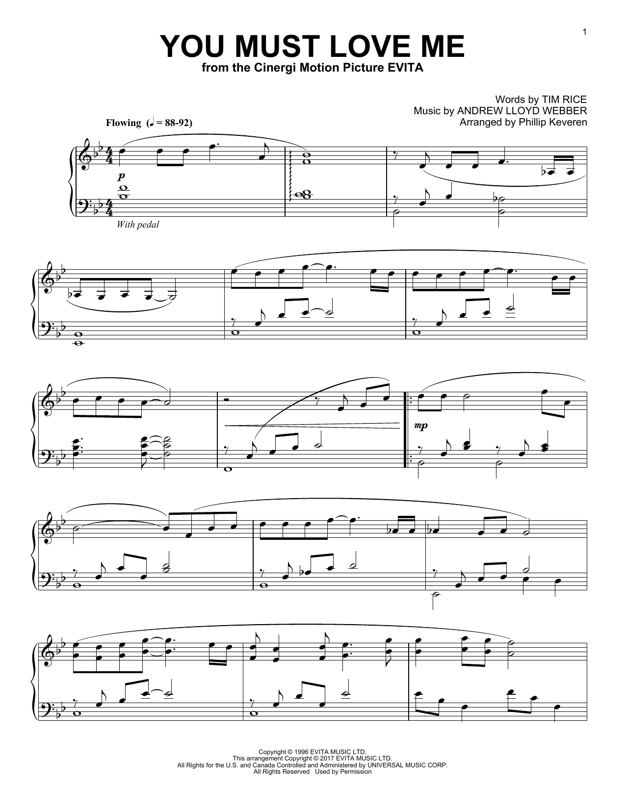 Learn to play Phillip Keveren You Must Love Me sheet music for Piano Solo in minutes. Price: 6.9900$ Phillip Keveren You Must Love Me sheet music notes and chords arranged for Piano Solo