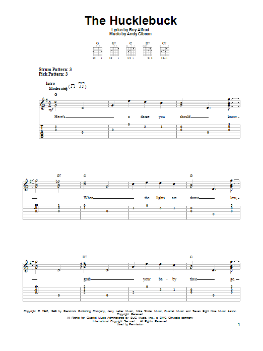 Andy Gibson The Hucklebuck sheet music notes and chords. Download Printable PDF.