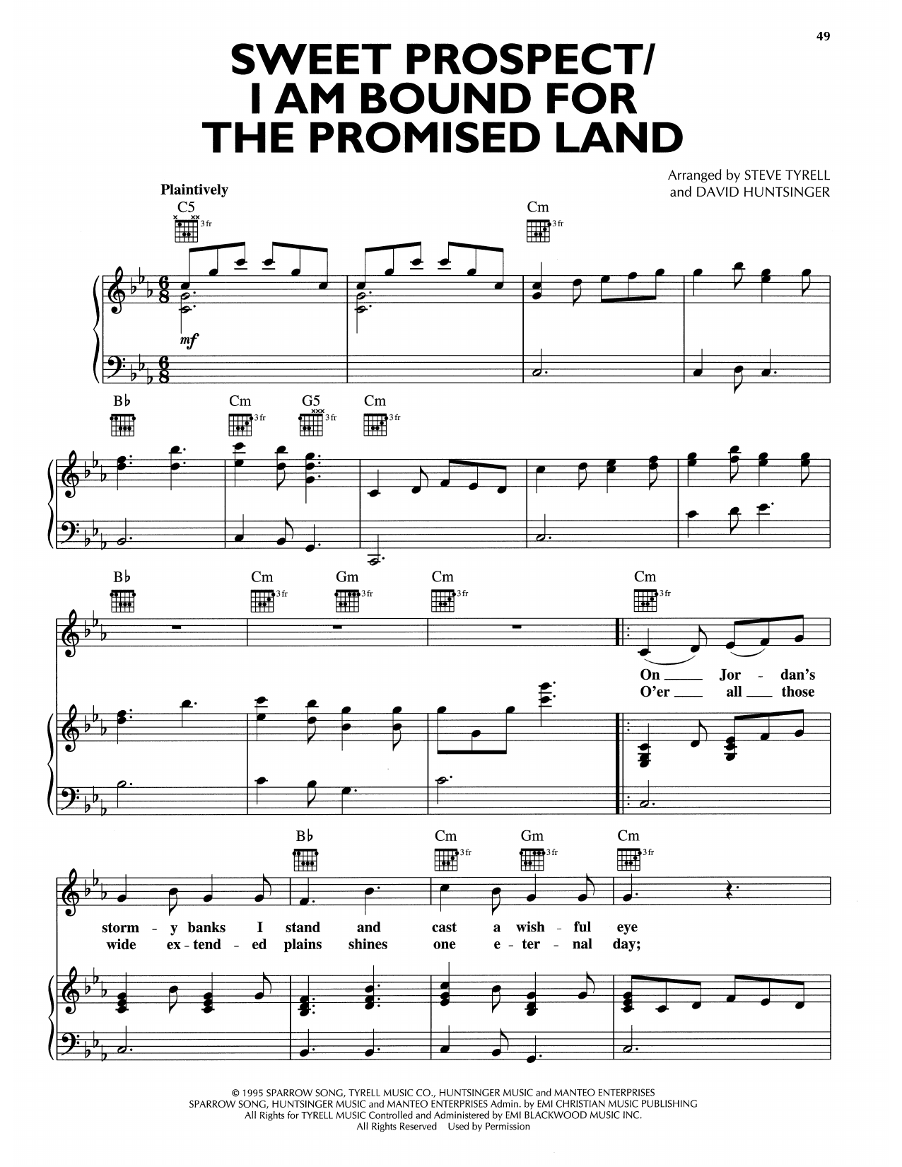 Andy Griffith Sweet Prospect/I Am Bound For The Promised Land sheet music notes and chords arranged for Piano, Vocal & Guitar Chords (Right-Hand Melody)