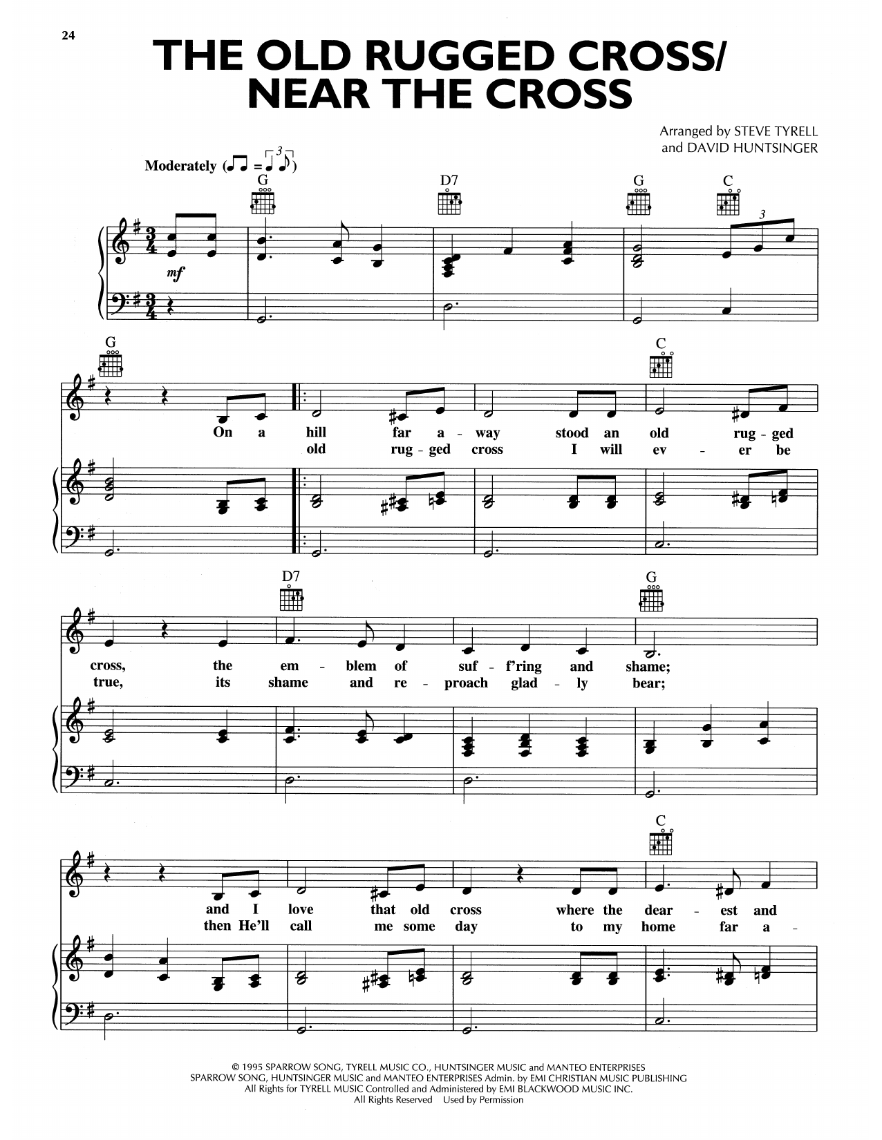Andy Griffith The Old Rugged Cross/Near The Cross sheet music notes and chords arranged for Piano, Vocal & Guitar Chords (Right-Hand Melody)