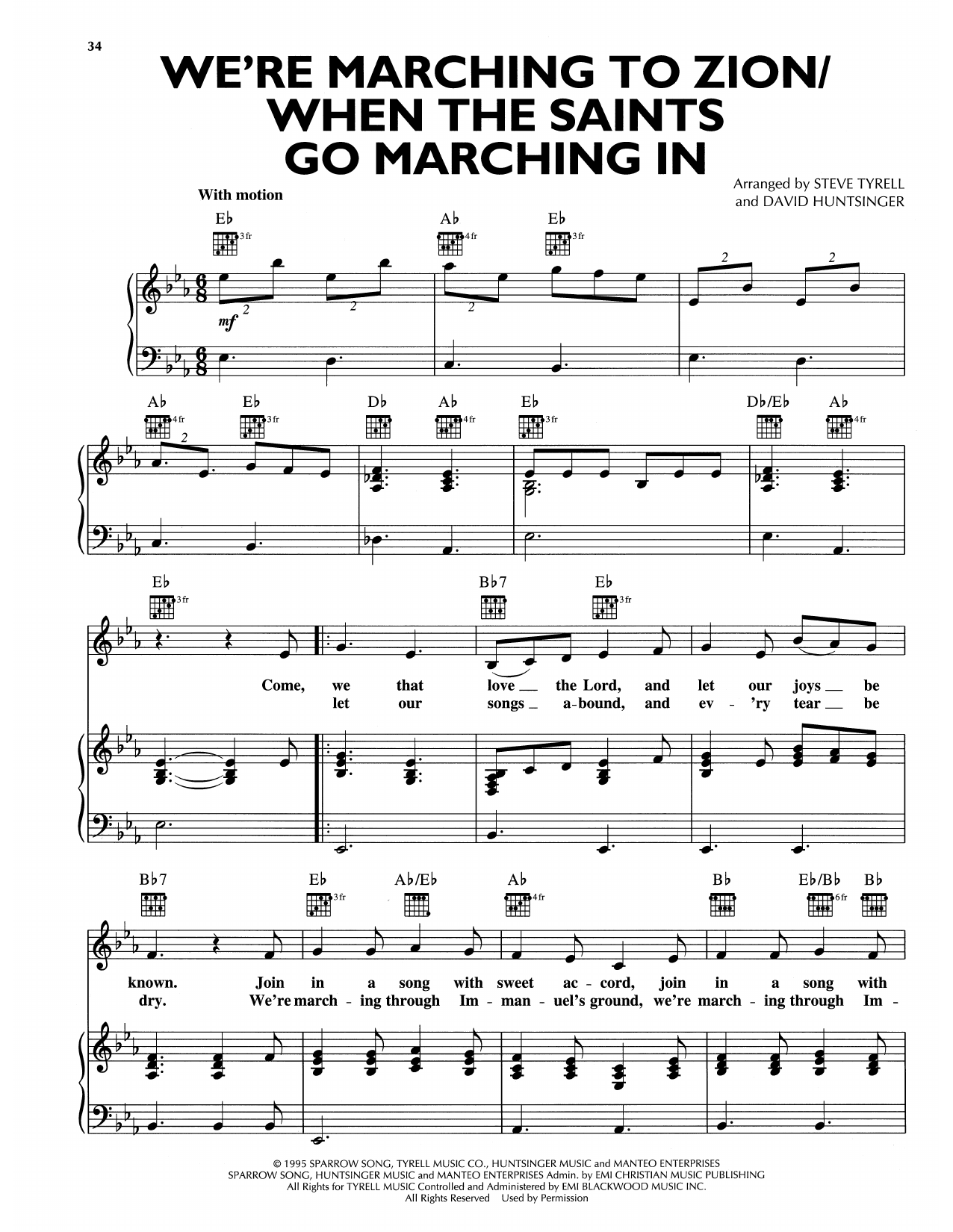 Andy Griffith We're Marching To Zion/When The Saints Go Marching In sheet music notes and chords arranged for Piano, Vocal & Guitar Chords (Right-Hand Melody)