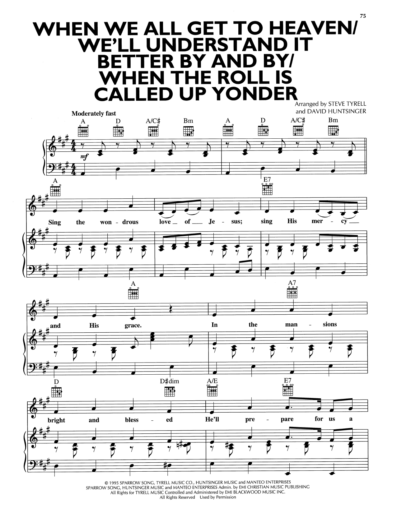 Andy Griffith When We All Get To Heaven/We'll Understand It Better By And By/When The Roll Is Called Up Yonder sheet music notes and chords arranged for Piano, Vocal & Guitar Chords (Right-Hand Melody)