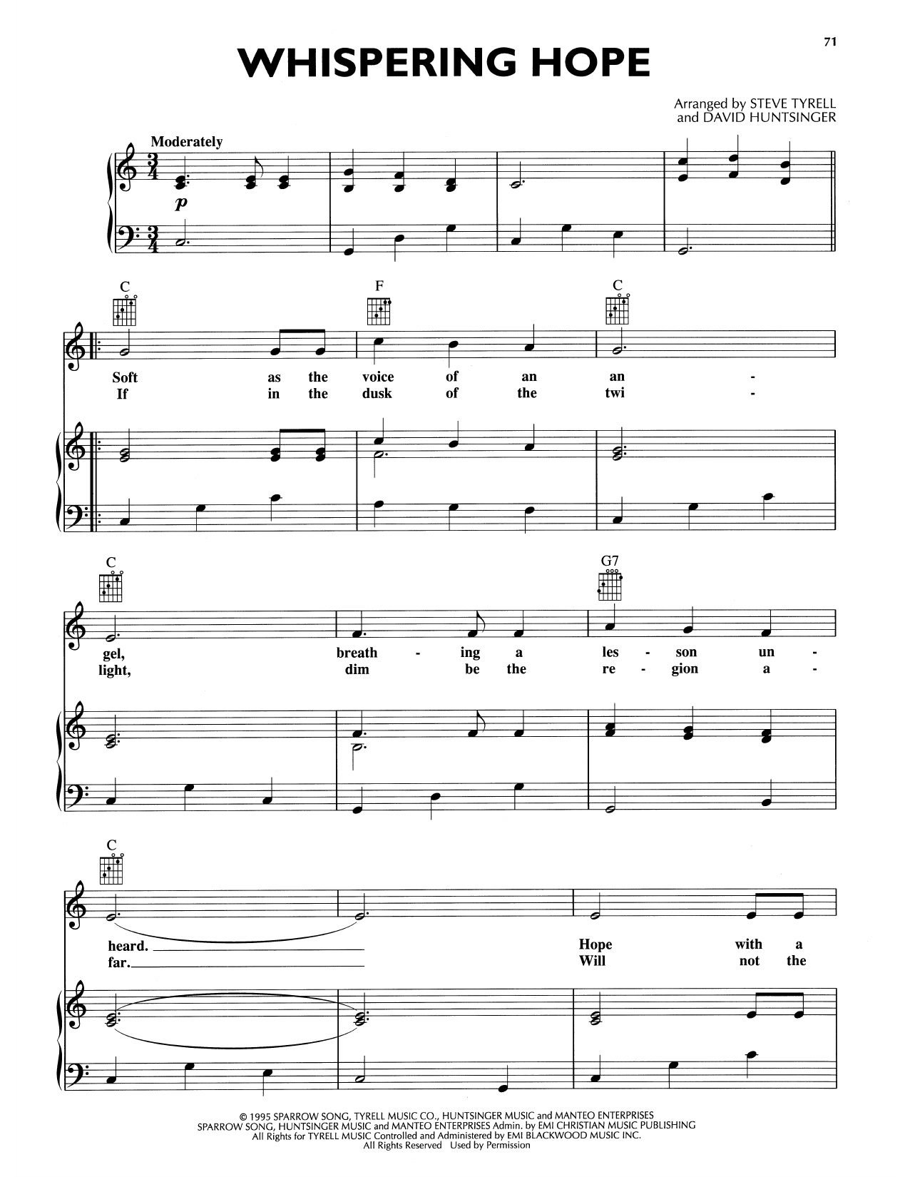 Learn to play Andy Griffith Whispering Hope sheet music for Piano, Vocal & Guitar Chords (Right-Hand Melody) in minutes. Price: 7.8900$ Andy Griffith Whispering Hope sheet music notes and chords arranged for Piano, Vocal & Guitar Chords (Right-Hand Melody)