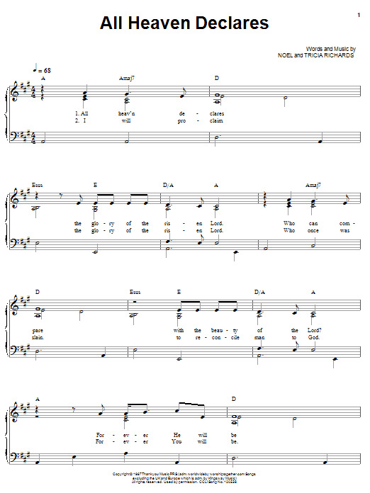 Learn to play Andy Park All Heav'n Declares sheet music for Piano, Vocal & Guitar Chords (Right-Hand Melody) in minutes. Price: 7.8900$ Andy Park All Heav'n Declares sheet music notes and chords arranged for Piano, Vocal & Guitar Chords (Right-Hand Melody)