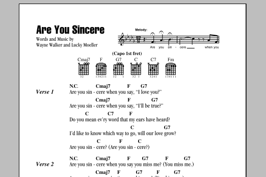 Andy Williams Are You Sincere sheet music notes and chords. Download Printable PDF.