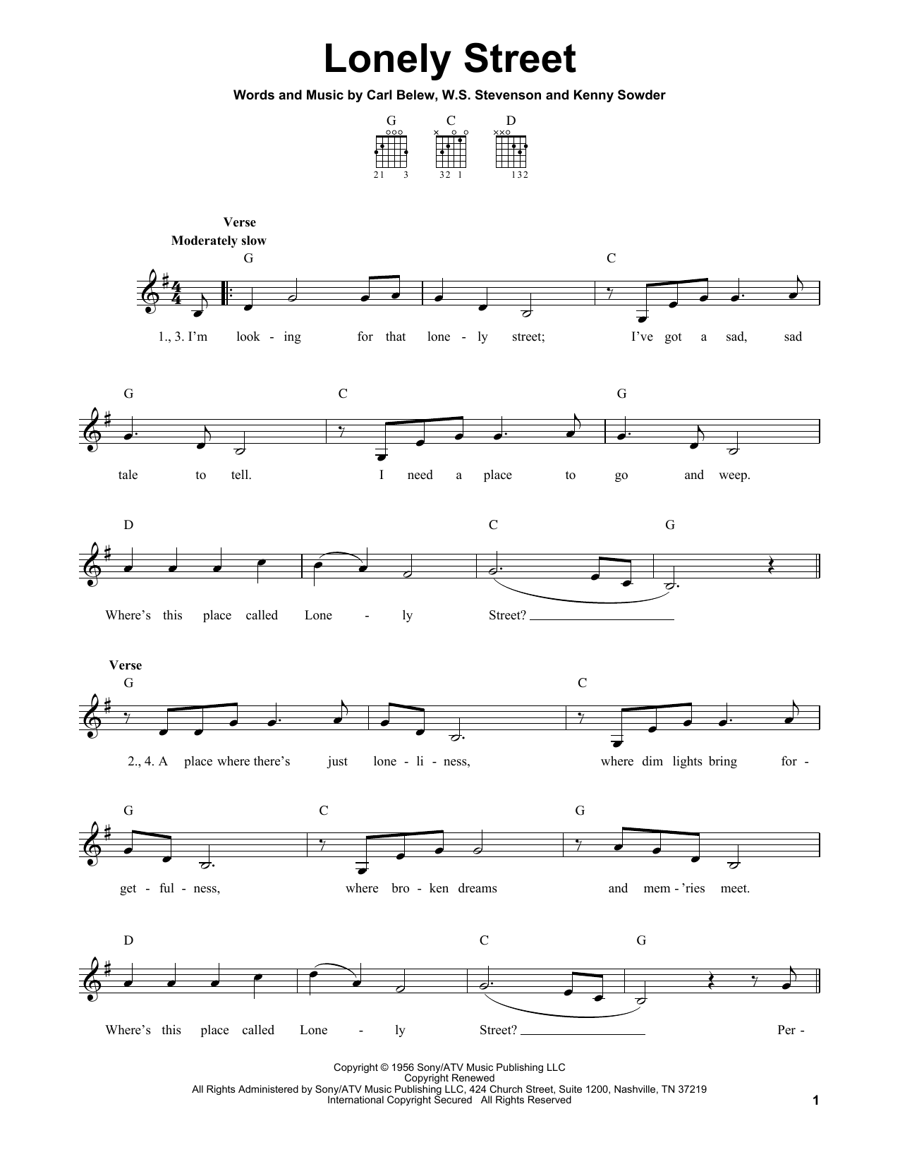 Andy Williams Lonely Street sheet music notes and chords. Download Printable PDF.