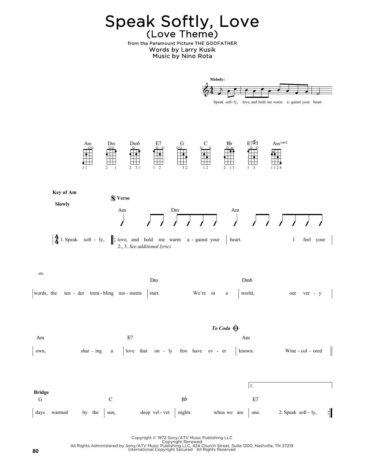 Andy Williams Speak Softly, Love (Love Theme) (arr. Fred Sokolow) sheet music notes and chords. Download Printable PDF.