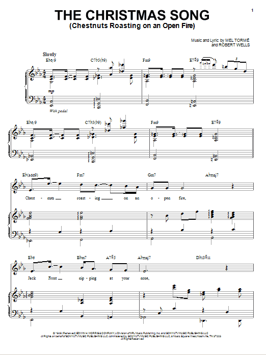 Andy Williams The Christmas Song (Chestnuts Roasting On An Open Fire) sheet music notes and chords arranged for Piano & Vocal