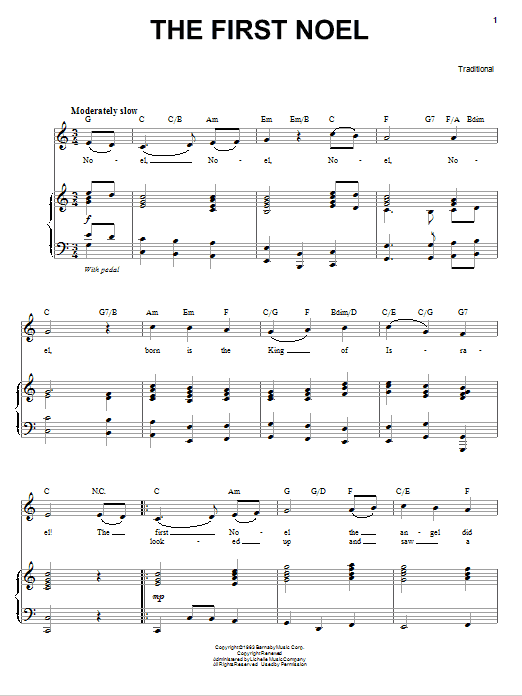 Andy Williams The First Noel sheet music notes and chords. Download Printable PDF.