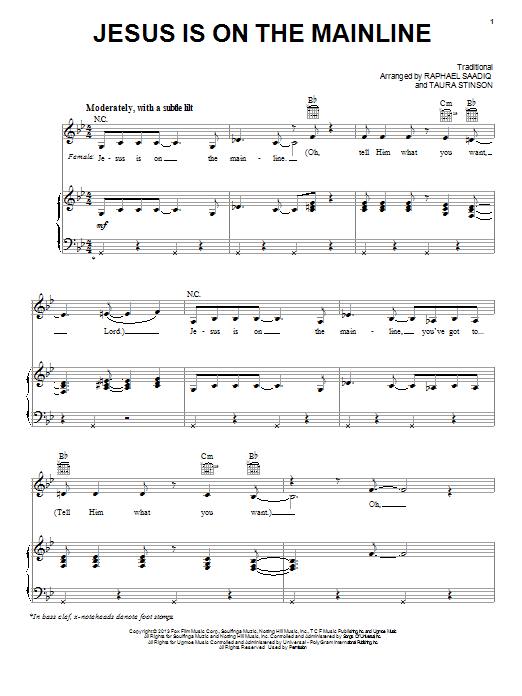 Angela Bassett/Forest Whitaker Jesus Is On The Mainline sheet music notes and chords. Download Printable PDF.