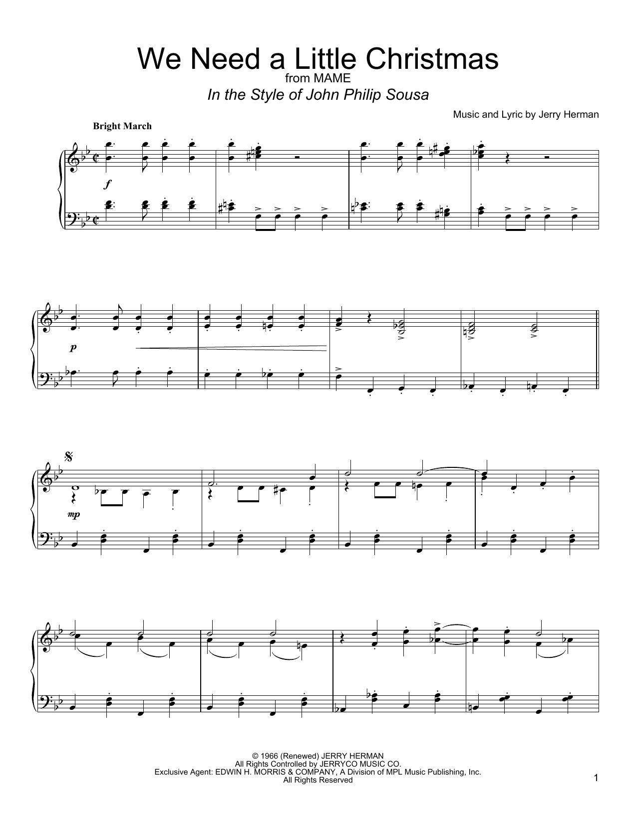 Angela Lansbury We Need A Little Christmas sheet music notes and chords. Download Printable PDF.