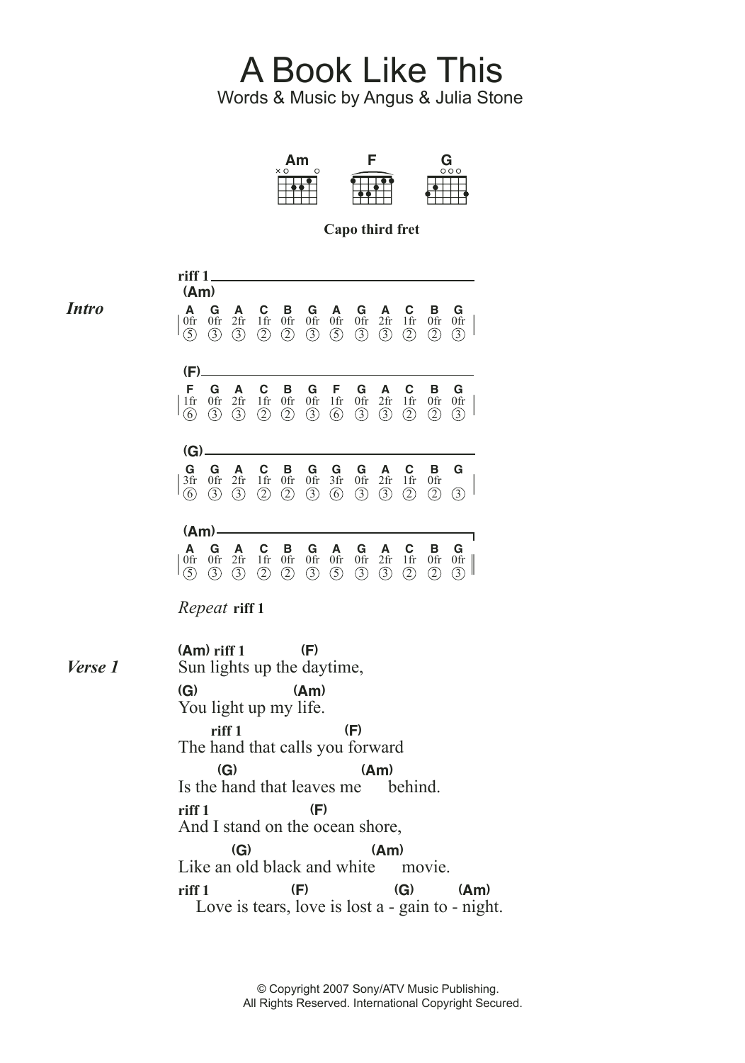 Angus & Julia Stone A Book Like This sheet music notes and chords. Download Printable PDF.