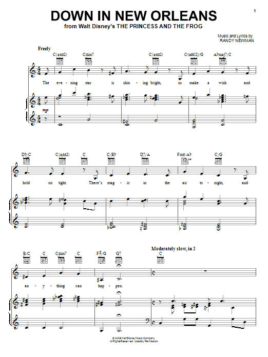 Anika Noni Rose Down In New Orleans (from The Princess and the Frog) sheet music notes and chords. Download Printable PDF.