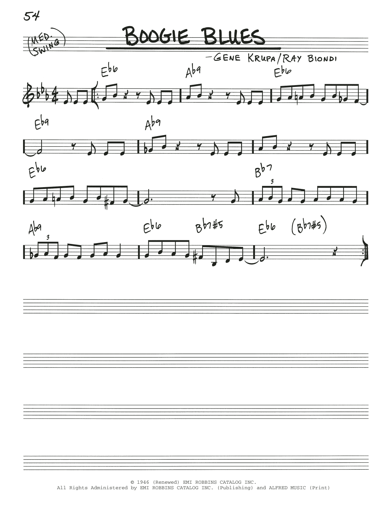 Learn to play Anita O'Day Boogie Blues sheet music for Real Book – Melody & Chords in minutes. Price: 5.9900$ Anita O'Day Boogie Blues sheet music notes and chords arranged for Real Book – Melody & Chords