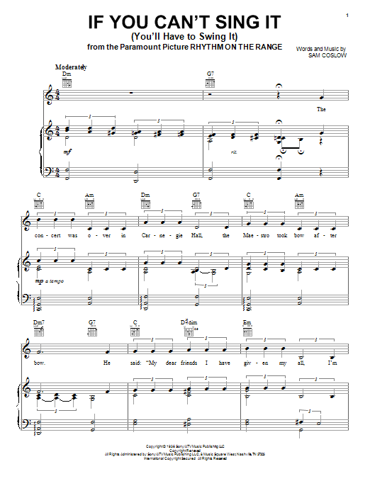 Ann Hampton Callaway If You Can't Sing It (You'll Have To Swing It) sheet music notes and chords. Download Printable PDF.