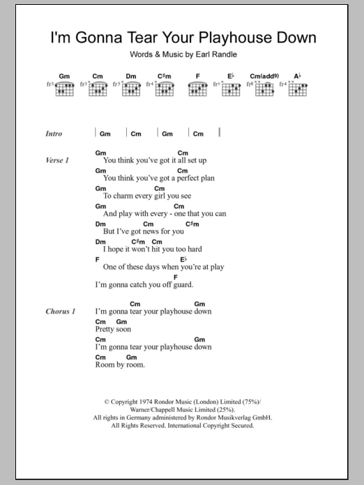 Ann Peebles I'm Gonna Tear Your Playhouse Down sheet music notes and chords. Download Printable PDF.