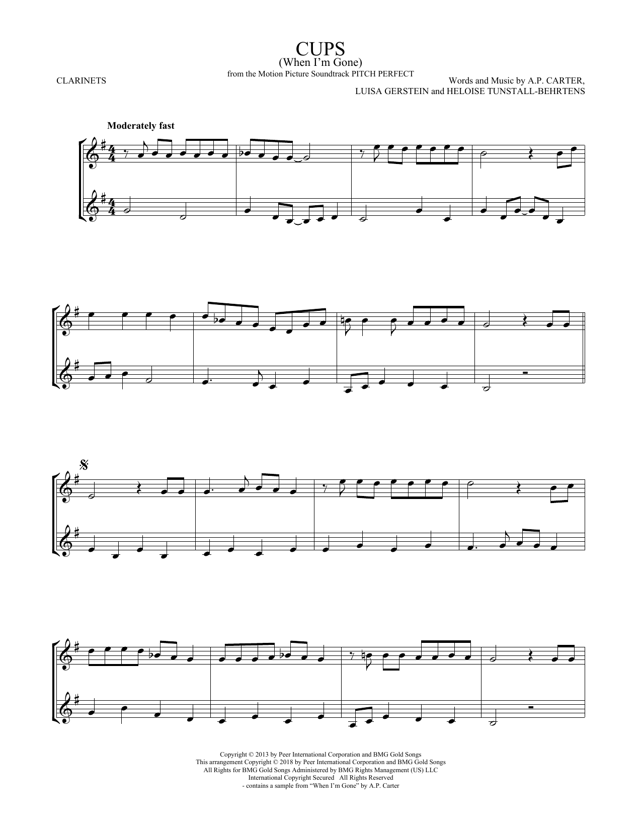 Anna Kendrick Cups (When I'm Gone) (from Pitch Perfect) sheet music notes and chords. Download Printable PDF.