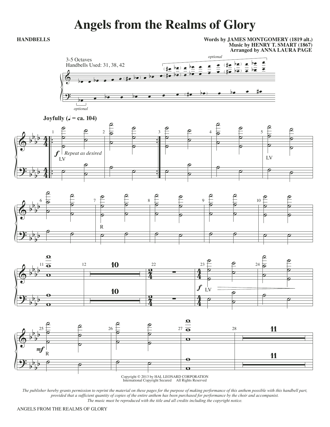 Anna Laura Page Angels From The Realms Of Glory sheet music notes and chords. Download Printable PDF.