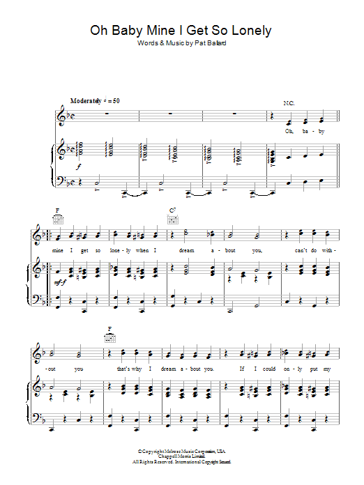 Learn to play Anne Shelton Oh, Baby Mine (I Get So Lonely) sheet music for Piano, Vocal & Guitar Chords in minutes. Price: 7.8900$ Anne Shelton Oh, Baby Mine (I Get So Lonely) sheet music notes and chords arranged for Piano, Vocal & Guitar Chords