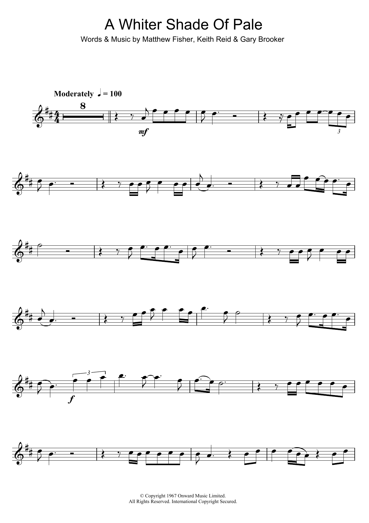 Procol Harum A Whiter Shade Of Pale sheet music notes and chords. Download Printable PDF.