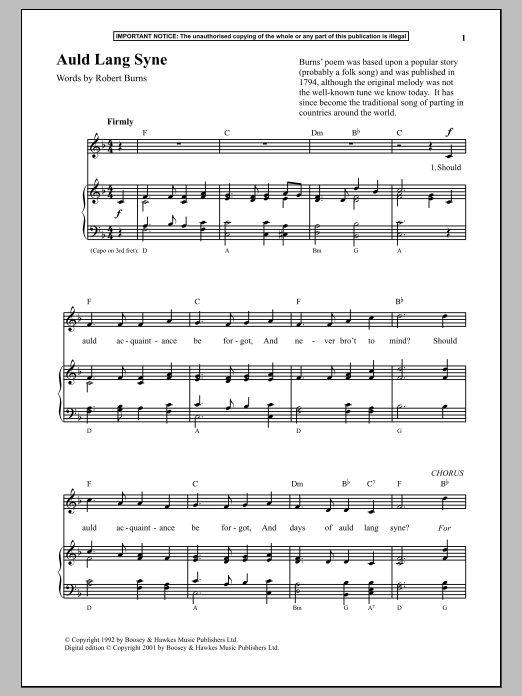 Learn to play Anonymous Auld Lang Syne sheet music for Piano & Vocal in minutes. Price: 6.9900$ Anonymous Auld Lang Syne sheet music notes and chords arranged for Piano & Vocal