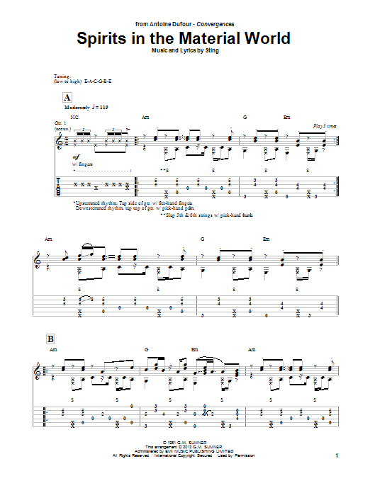 Antoine Dufour Spirits In The Material World sheet music notes and chords. Download Printable PDF.