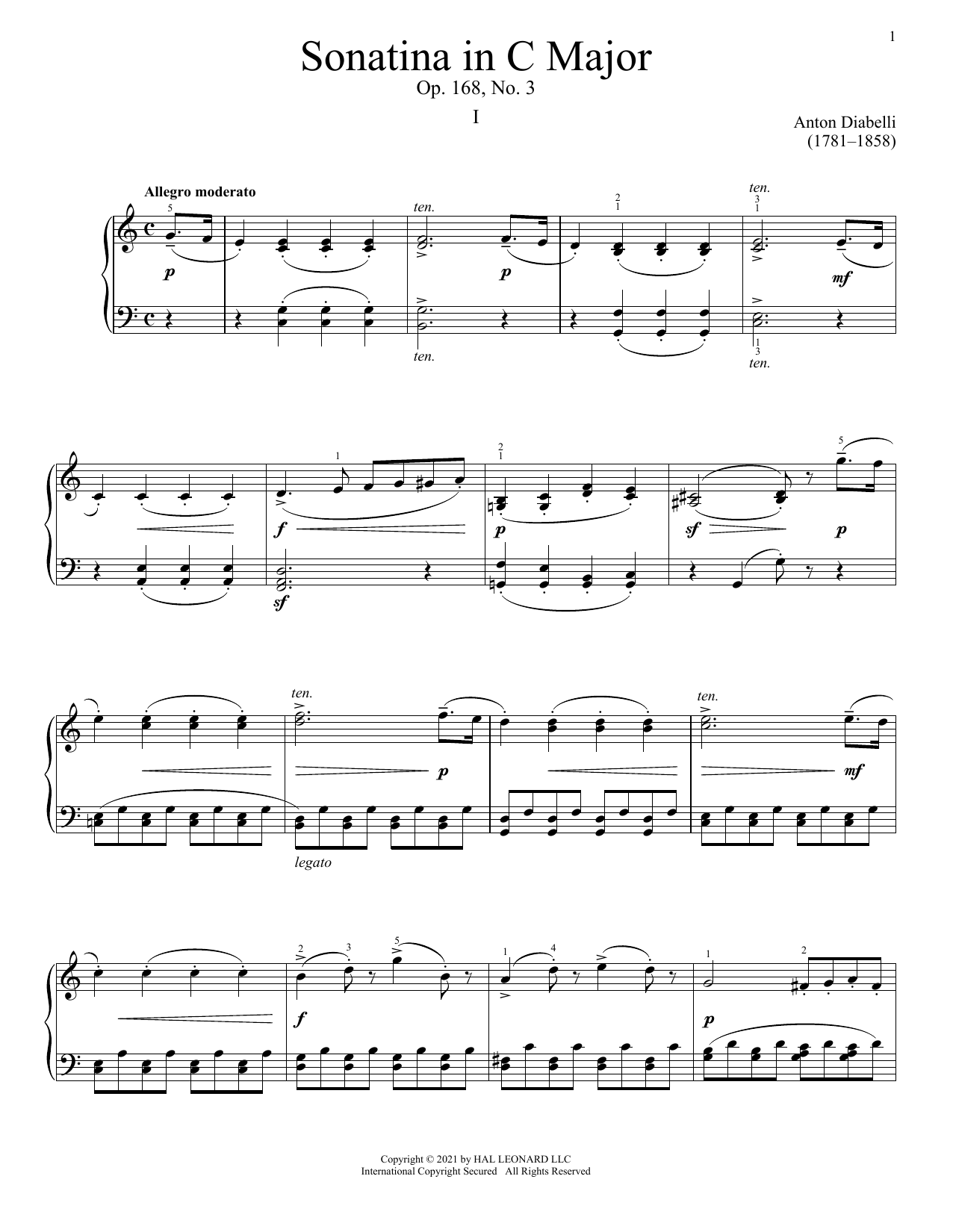 Learn to play Anton Diabelli Sonatina In C Major, Op. 168, No. 3 sheet music for Piano Solo in minutes. Price: 7.8900$ Anton Diabelli Sonatina In C Major, Op. 168, No. 3 sheet music notes and chords arranged for Piano Solo