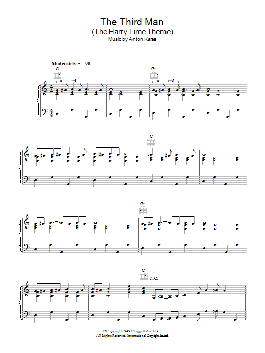 Anton Karas The Third Man (The Harry Lime Theme) sheet music notes and chords. Download Printable PDF.