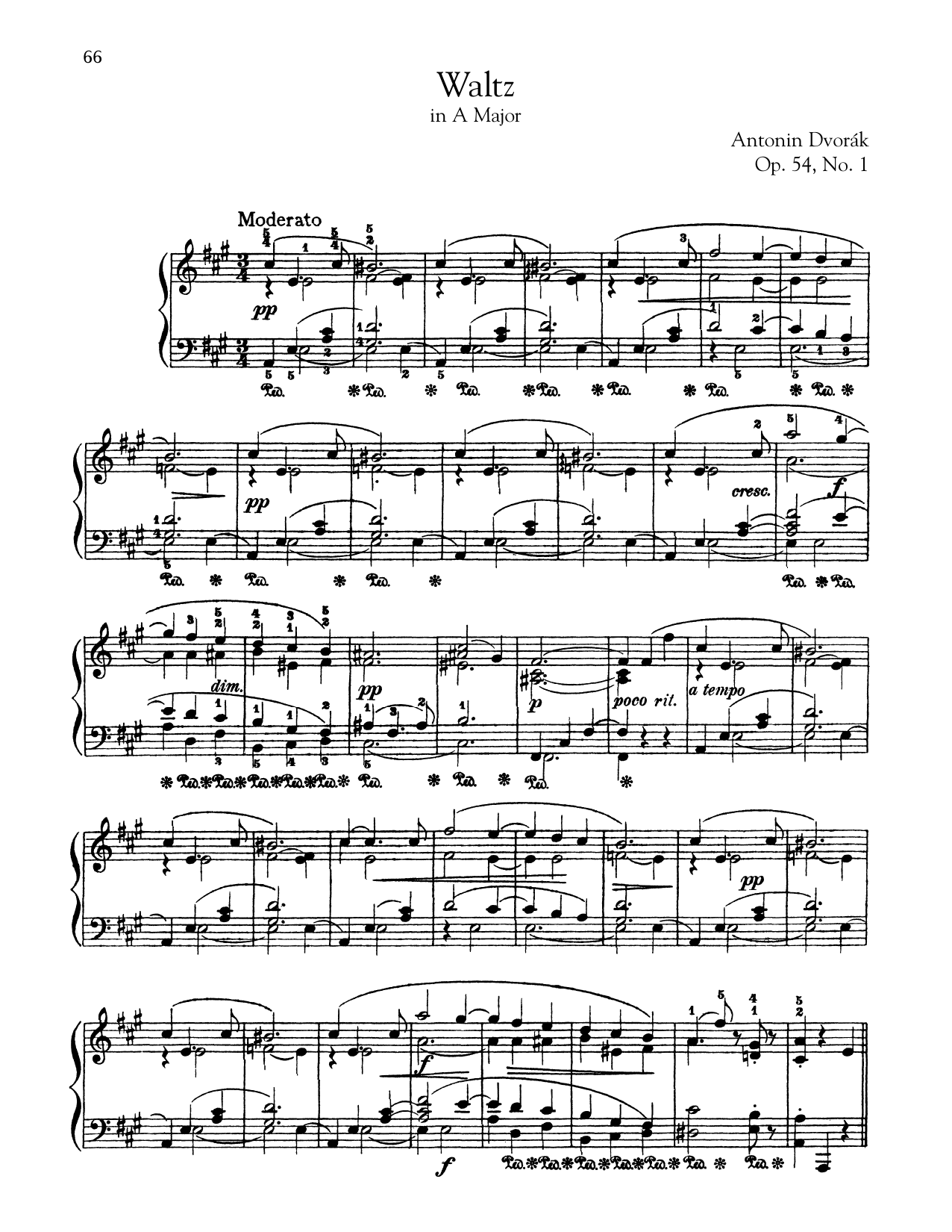 Learn to play Antonin Dvorak Waltz In A Major, Op. 54, No. 1 sheet music for Piano Solo in minutes. Price: 7.8900$ Antonin Dvorak Waltz In A Major, Op. 54, No. 1 sheet music notes and chords arranged for Piano Solo