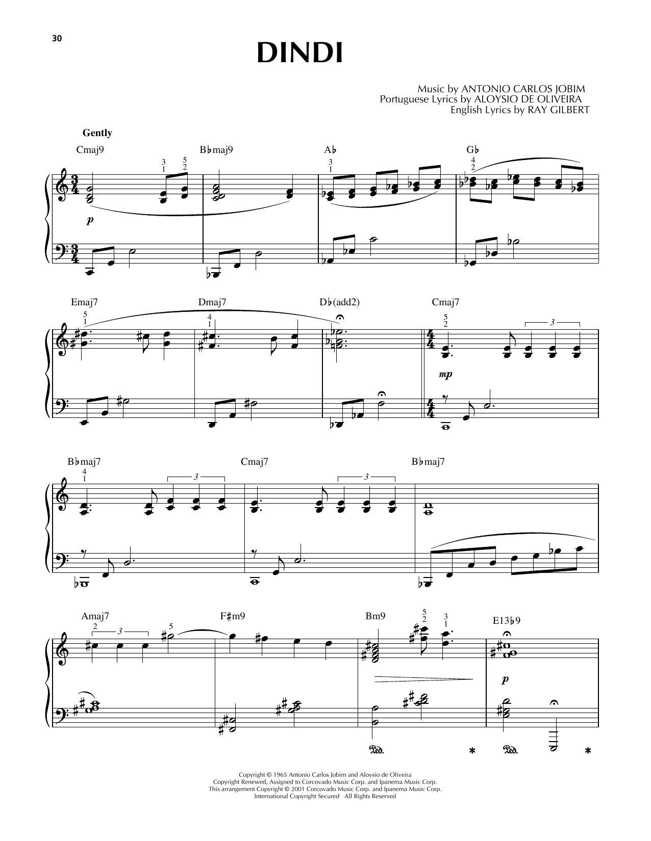 Antonio Carlos Jobim Dindi [Jazz version] (arr. Brent Edstrom) sheet music notes and chords. Download Printable PDF.