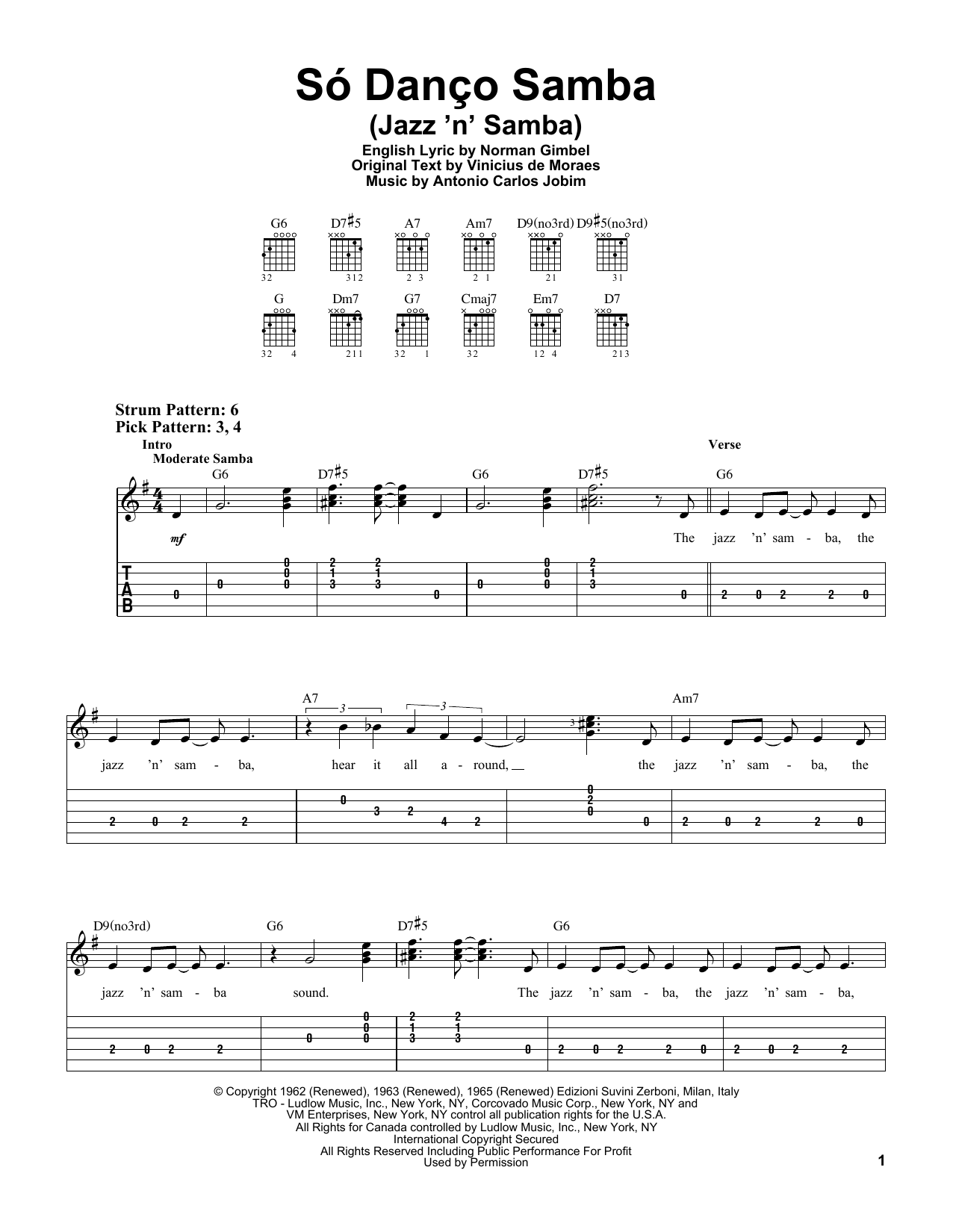 Antonio Carlos Jobim Jazz 'N' Samba sheet music notes and chords. Download Printable PDF.