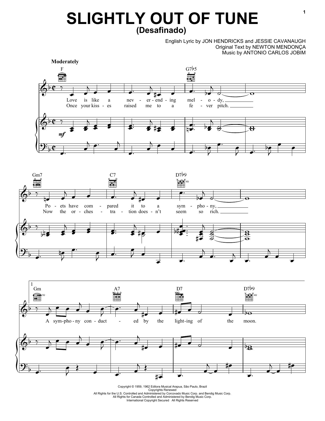 Antonio Carlos Jobim Slightly Out Of Tune (Desafinado) sheet music notes and chords. Download Printable PDF.