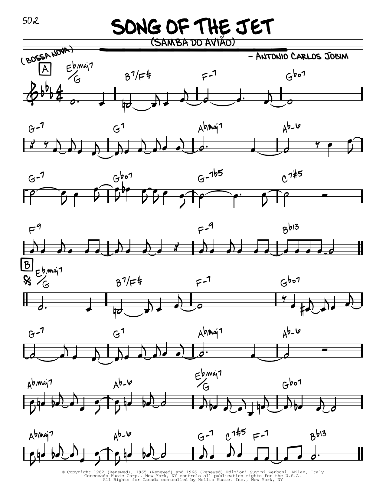 Antonio Carlos Jobim Song Of The Jet (Samba do Aviao) sheet music notes and chords. Download Printable PDF.