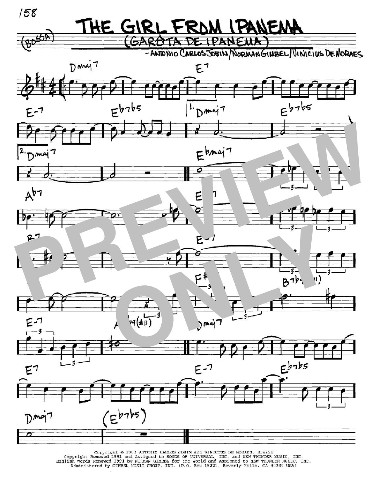 Antonio Carlos Jobim The Girl From Ipanema (Garota De Ipanema) sheet music notes and chords. Download Printable PDF.