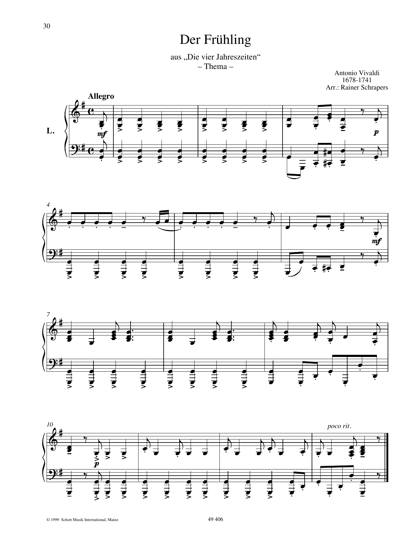 Antonio Vivaldi Spring sheet music notes and chords. Download Printable PDF.