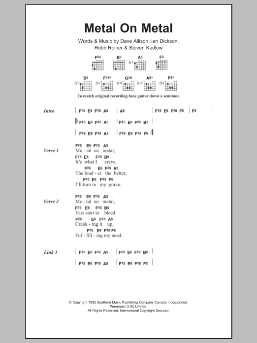 Anvil Metal On Metal sheet music notes and chords. Download Printable PDF.