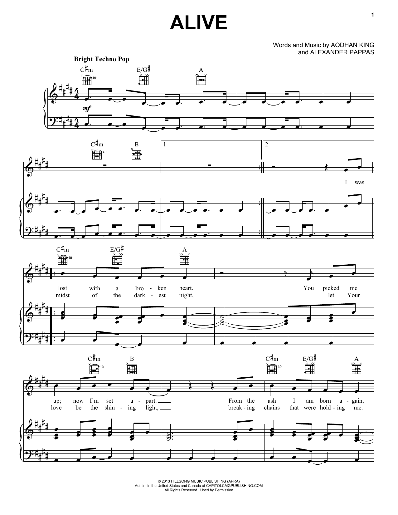 Learn to play Aodhan King Alive sheet music for Piano, Vocal & Guitar Chords (Right-Hand Melody) in minutes. Price: 7.8900$ Aodhan King Alive sheet music notes and chords arranged for Piano, Vocal & Guitar Chords (Right-Hand Melody)