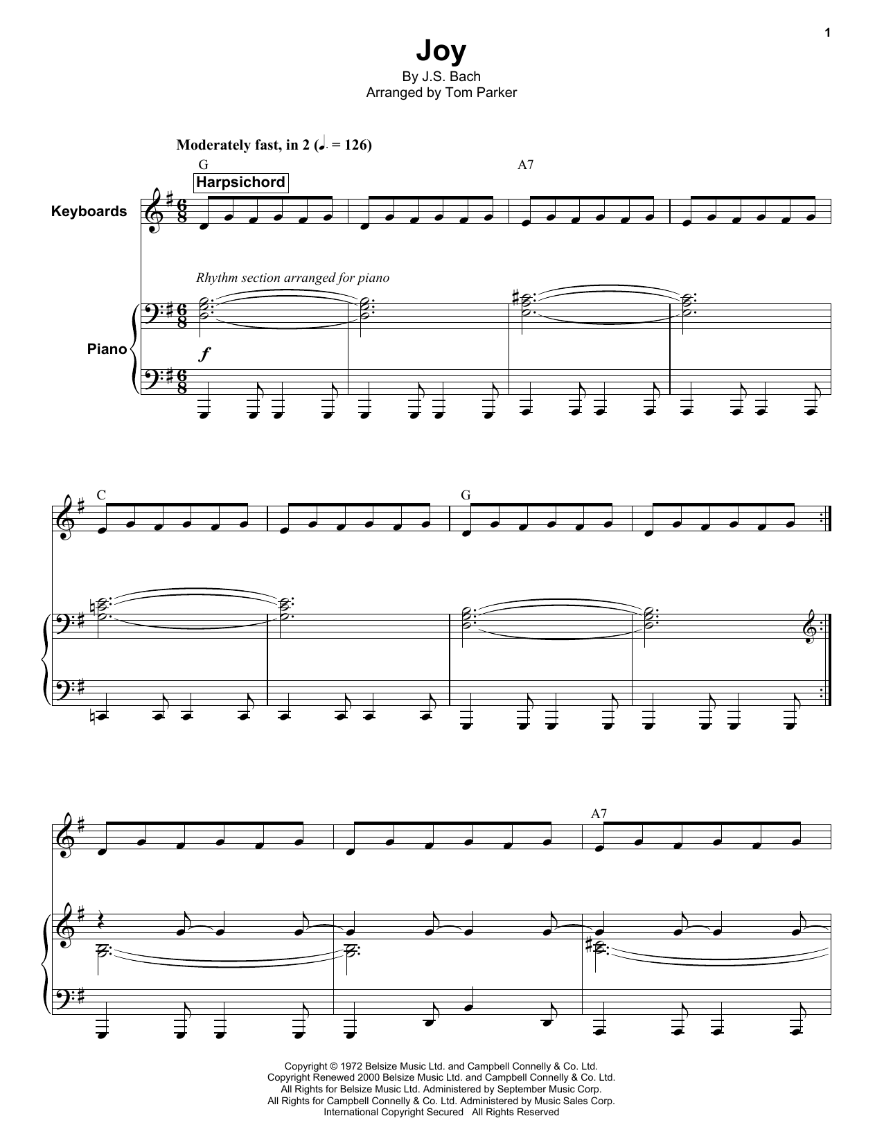 Apollo 100 Joy sheet music notes and chords. Download Printable PDF.